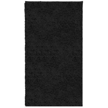 Shaggy Rug PAMPLONA High Pile Modern Black 60x110 cm