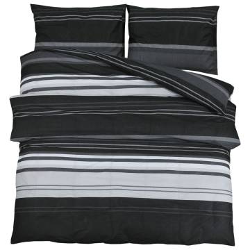 Black and White Duvet Cover Set 240x220 cm - 100% Cotton