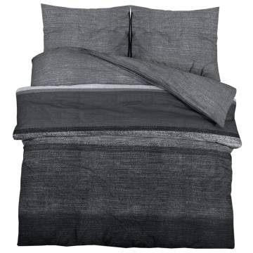 Dark Grey Duvet Cover Set 140x200 cm - 100% Cotton