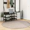 Shaggy Rug PAMPLONA High Pile Modern Beige Ø 160 cm Colour beige Size Ø 160 cm 