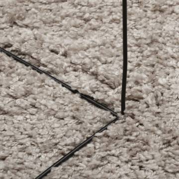 Shaggy Rug PAMPLONA - High Pile Modern Beige Ø 160 cm