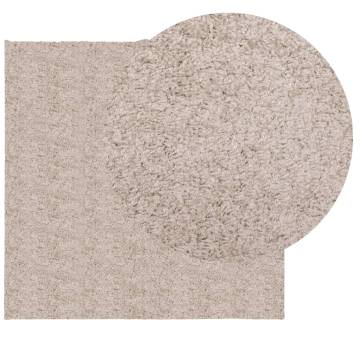 Shaggy Rug PAMPLONA High Pile Beige 240x240 cm - Hipomarket UK