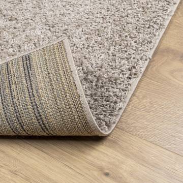 Shaggy Rug PAMPLONA High Pile Beige 240x240 cm - Hipomarket UK