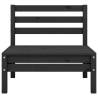 Garden Middle Sofas - 2 pcs Black Solid Pinewood | HipoMarket