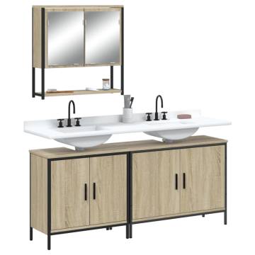 3 Piece Bathroom Furniture Set in Sonoma Oak - Stylish & Durable