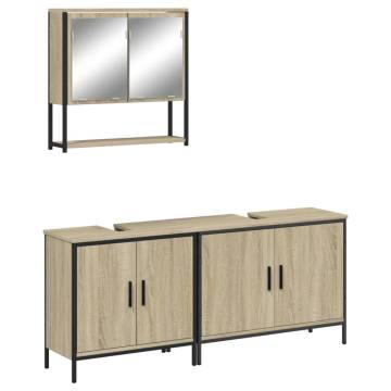 3 Piece Bathroom Furniture Set in Sonoma Oak - Stylish & Durable