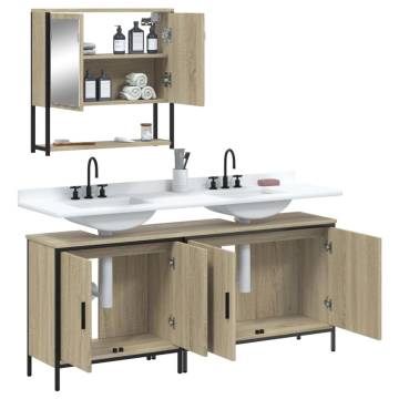 3 Piece Bathroom Furniture Set in Sonoma Oak - Stylish & Durable