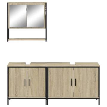 3 Piece Bathroom Furniture Set in Sonoma Oak - Stylish & Durable