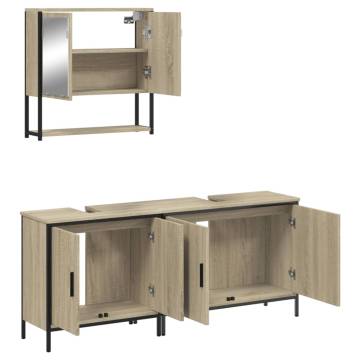 3 Piece Bathroom Furniture Set in Sonoma Oak - Stylish & Durable