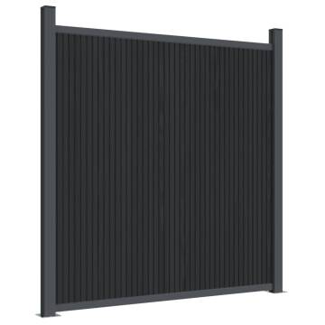 Durable Grey WPC Fence Panel - 1737x186 cm | HiPo Market