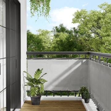 Light Grey Balcony Screen 75x700 cm | 100% Polyester Oxford