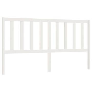 Stylish White Bed Headboard - Solid Pine Wood - 206x4x100 cm