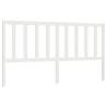 Stylish White Bed Headboard - Solid Pine Wood - 206x4x100 cm