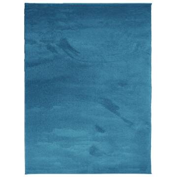 Rug OVIEDO Short Pile Turquoise 240x340 cm - Stylish Comfort