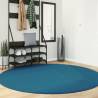 Rug OVIEDO Short Pile Turquoise Ø 200 cm Colour turquoise Size Ø 200 cm 