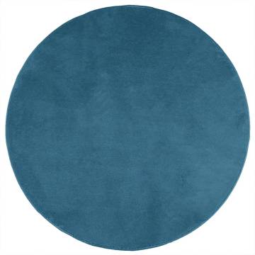 Rug OVIEDO Short Pile Turquoise Ø 200 cm - Comfort & Style