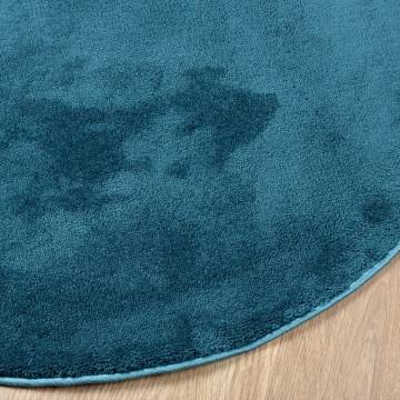 Rug OVIEDO Short Pile Turquoise Ø 200 cm - Comfort & Style