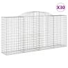 Arched Gabion Baskets - 30 pcs Galvanised Iron | Hipomarket