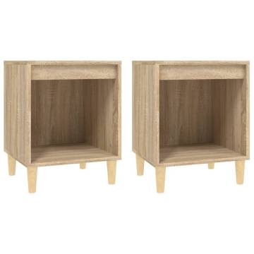 Elegant Sonoma Oak Bedside Cabinets - 2 pcs | HipoMarket