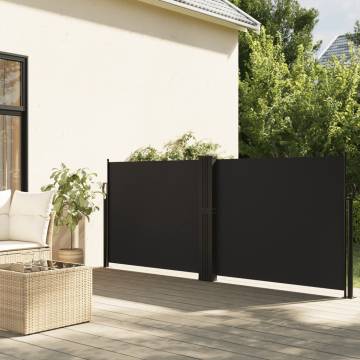 Retractable Side Awning Black 140x600 cm - Privacy Screen