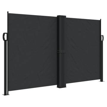 Retractable Side Awning Black 140x600 cm - Privacy Screen