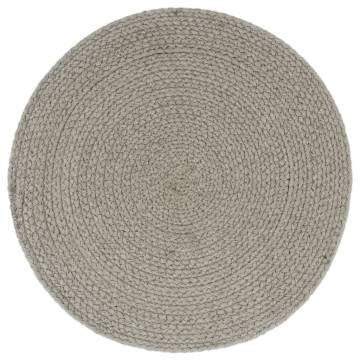 Placemats 4 pcs Plain Grey 38 cm Round Cotton | HipoMarket