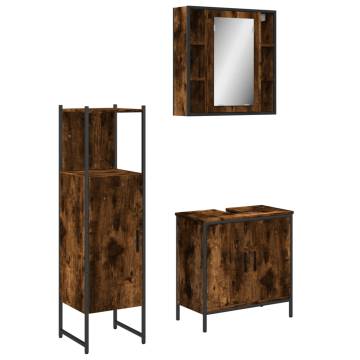 3 Piece Bathroom Cabinet Set - Smoked Oak | Hipo Market