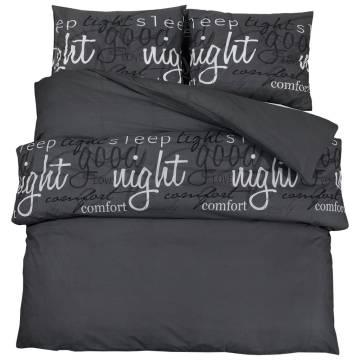 Black Duvet Cover Set 240x220 cm - 100% Cotton | Hipomarket UK