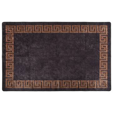 Washable Rug 160x230 cm Black & Gold - Anti Slip | HipoMarket