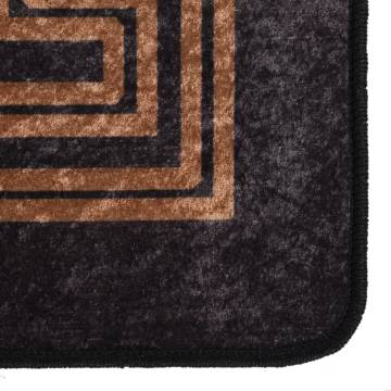 Washable Rug 160x230 cm Black & Gold - Anti Slip | HipoMarket