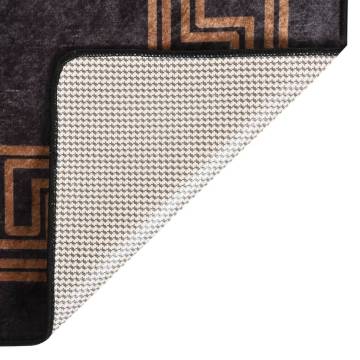 Washable Rug 160x230 cm Black & Gold - Anti Slip | HipoMarket