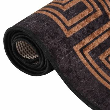 Washable Rug 160x230 cm Black & Gold - Anti Slip | HipoMarket