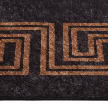 Washable Rug 160x230 cm Black & Gold - Anti Slip | HipoMarket