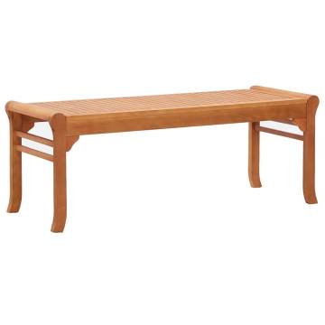 2-Seater Garden Bench - Solid Eucalyptus Wood, 120 cm