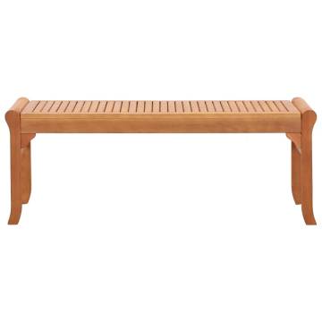 2-Seater Garden Bench - Solid Eucalyptus Wood, 120 cm