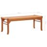 2-Seater Garden Bench - Solid Eucalyptus Wood, 120 cm