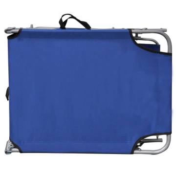 Folding Sun Lounger with Canopy - Blue Aluminium Comfort