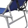 Folding Sun Lounger with Canopy - Blue Aluminium Comfort