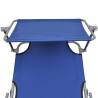 Folding Sun Lounger with Canopy - Blue Aluminium Comfort