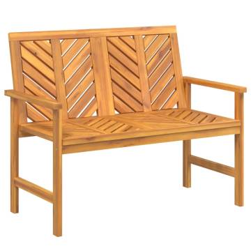 Garden Bench 109 cm Solid Acacia Wood - Elegant Outdoor Seating