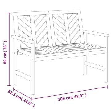 Garden Bench 109 cm Solid Acacia Wood - Elegant Outdoor Seating