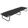 Folding Sun Lounger Black Steel - Portable & Durable Comfort