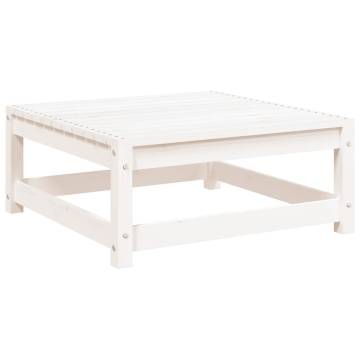 Garden Footstool White 70x70x30 cm - Solid Pine Wood