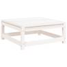 Garden Footstool White 70x70x30 cm - Solid Pine Wood