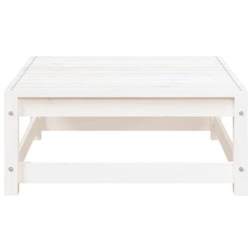 Garden Footstool White 70x70x30 cm - Solid Pine Wood