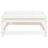 Garden Footstool White 70x70x30 cm - Solid Pine Wood