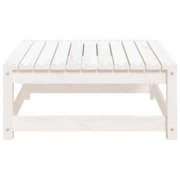 Garden Footstool White 70x70x30 cm - Solid Pine Wood