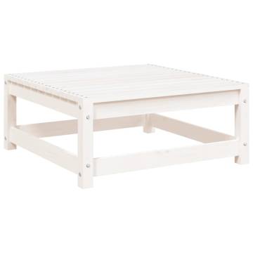 Garden Footstool White 70x70x30 cm - Solid Pine Wood