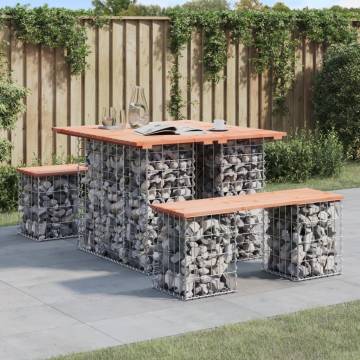 Garden Bench Gabion Design | Solid Douglas Wood | HipoMarket