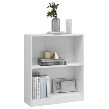 High Gloss White Bookshelf - 60x24x76 cm Engineered Wood